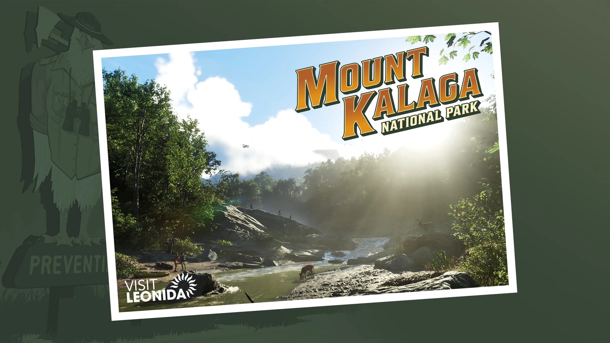 Visit Leonida postcard for Mount Kalaga National Park