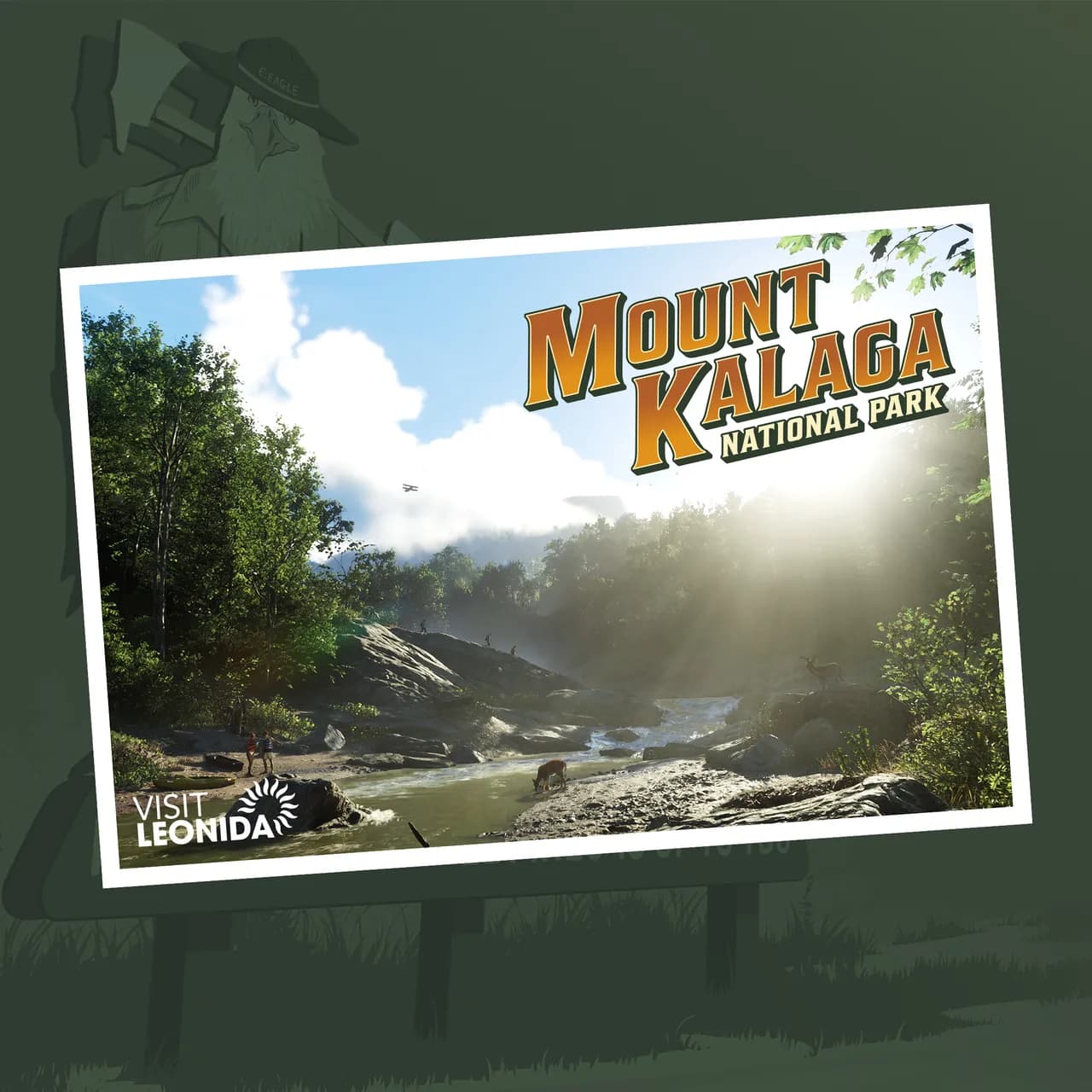 Visit Leonida postcard for Mount Kalaga National Park