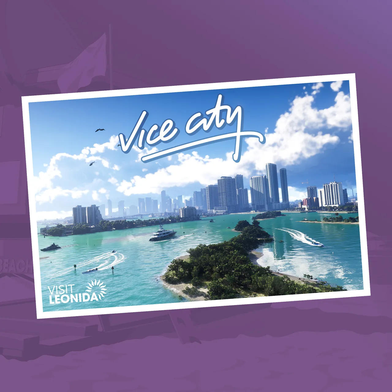 Visit Leonida postcard for Vice City